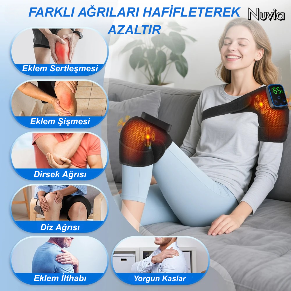 Nuvia® Elektrikli Isıtmalı Titreşimli Diz ve Omuz Masaj Aleti