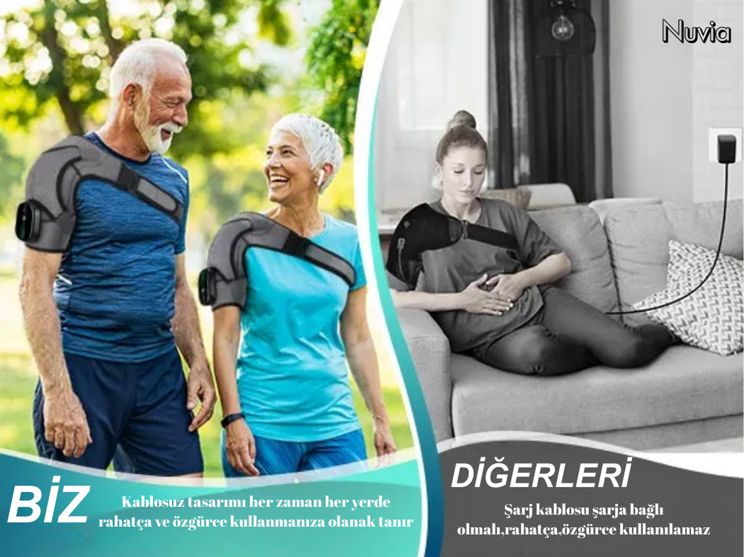 Nuvia® Elektrikli Isıtmalı Titreşimli Diz ve Omuz Masaj Aleti