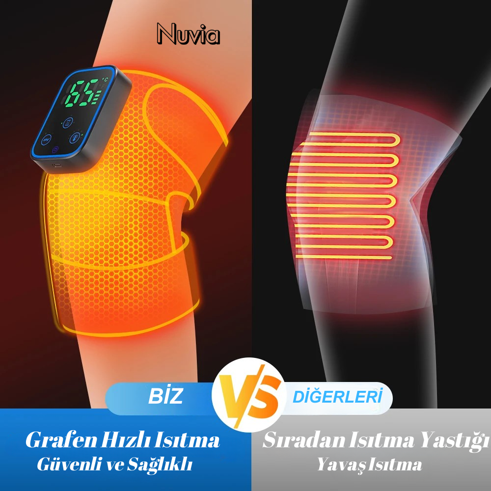 Nuvia® Elektrikli Isıtmalı Titreşimli Diz ve Omuz Masaj Aleti