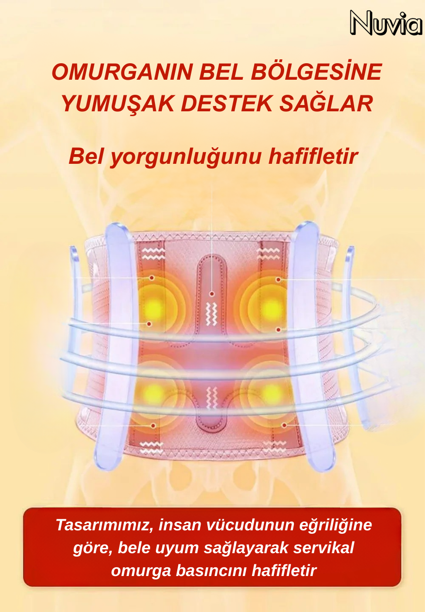 Nuvia® Elektrikli Isıtmalı Titreşimli Bel Masaj Kemeri