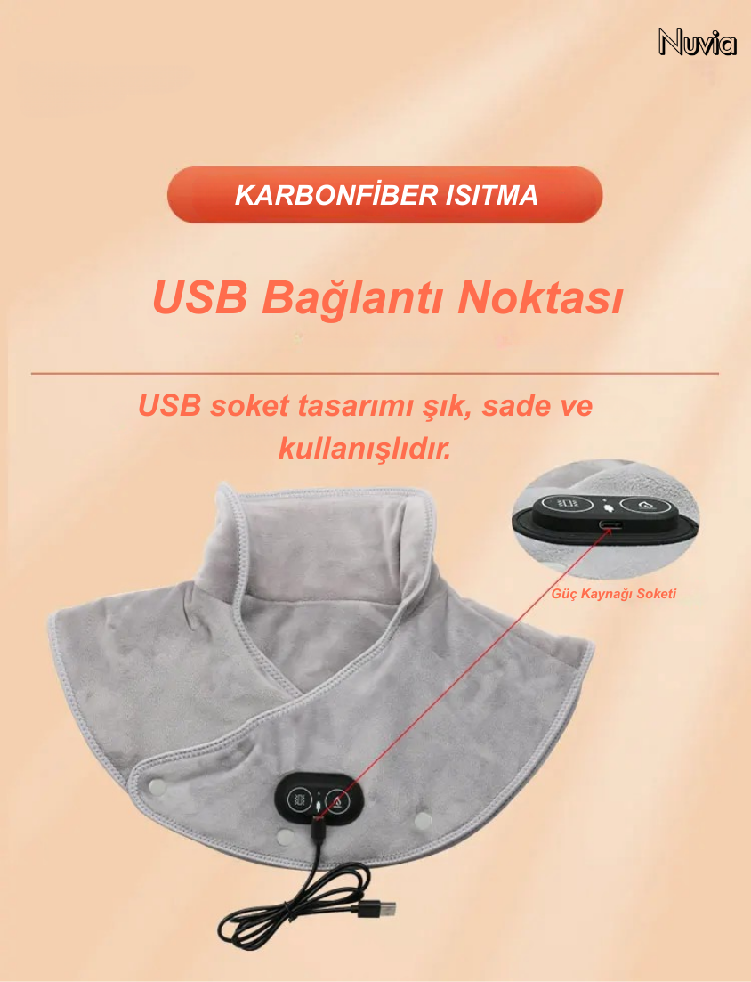 Nuvia® Elektrikli Isıtmalı Omuz & Boyun Pedi