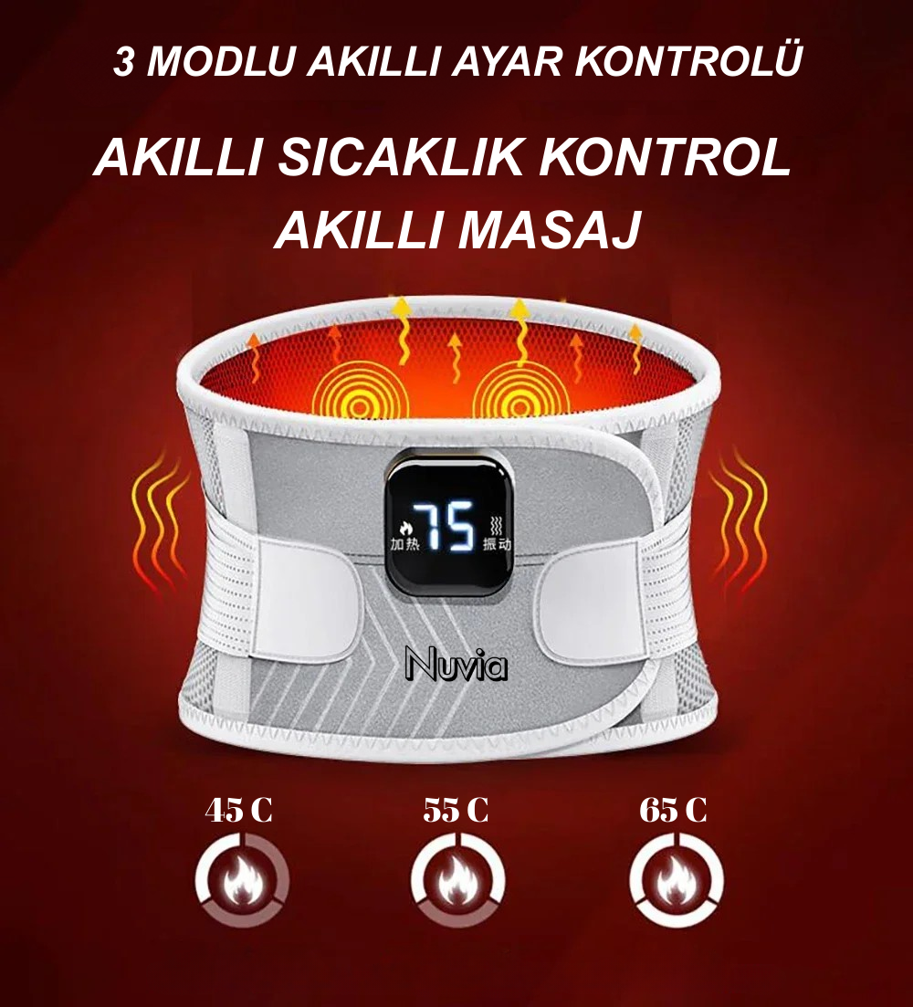 Nuvia® Elektrikli Isıtmalı Titreşimli Bel Masaj Kemeri