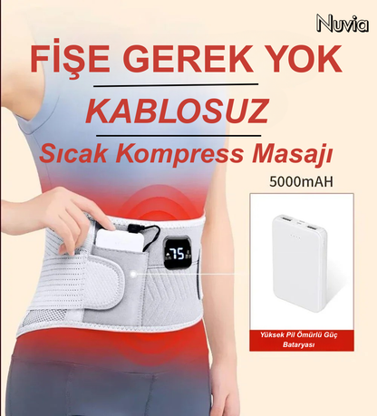 Nuvia® Elektrikli Isıtmalı Titreşimli Bel Masaj Kemeri