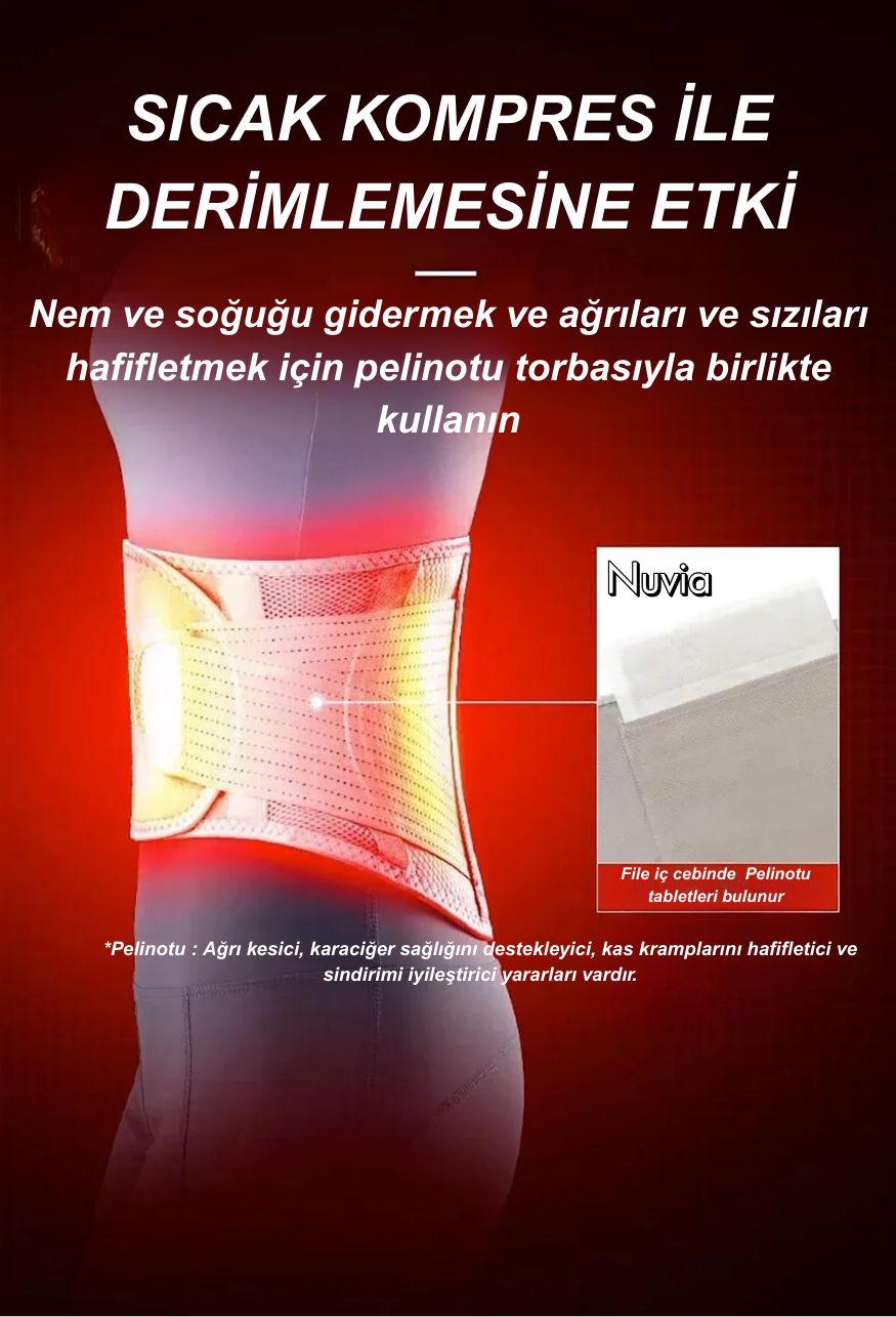 Nuvia® Elektrikli Isıtmalı Titreşimli Bel Masaj Kemeri